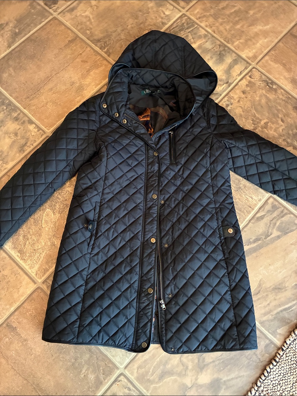 Polo by Ralph Lauren Black Quilted Hooded Puffer Coat